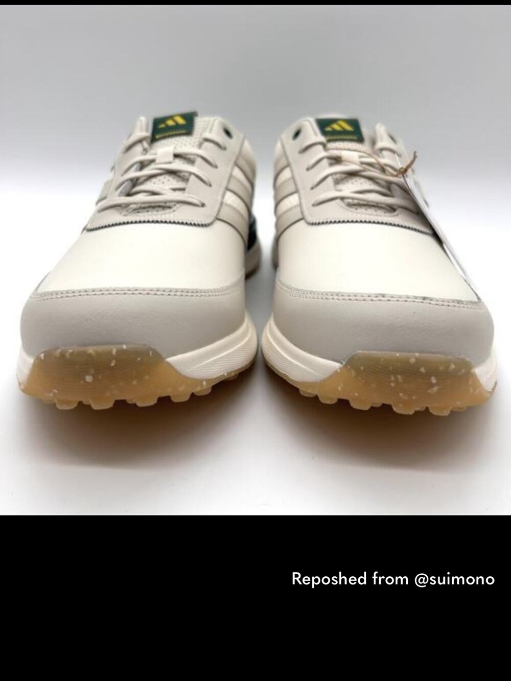 adidas Men's Athletic Shoes White with Green Accents